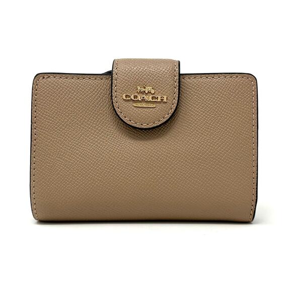 Coach Medium Corner Zip Wallet in Taupe Leather 6390 - Picture 1 of 6